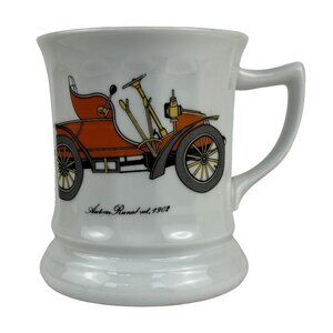 Vintage Auburn Runabout 1902 Mustache Mug White Porcelain Collectible Coffee Cup